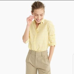 NWT J Crew yellow gingham top